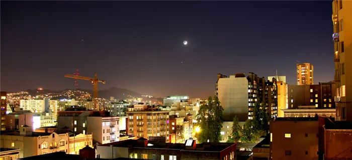 starry sky in the city