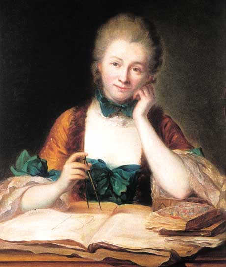Madame du Châtelet at her desk, 18th century, Maurice Cantin de La Tour.