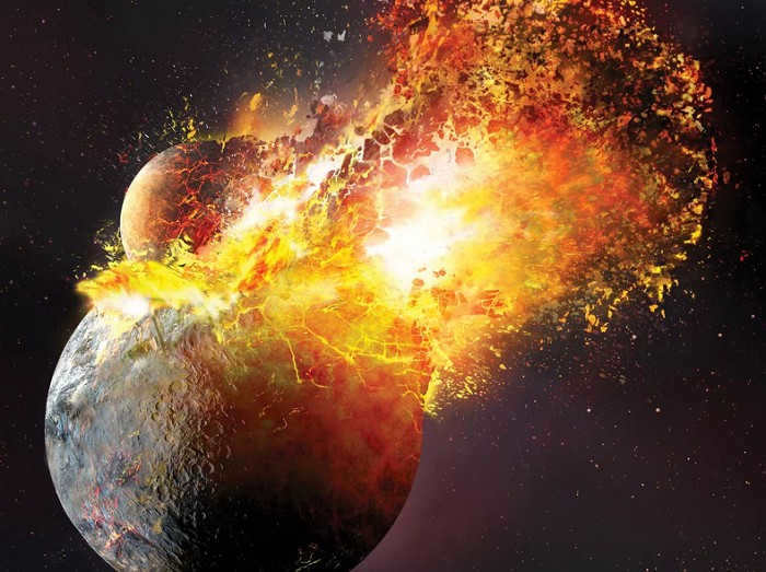 Illustration of the giant impact theory