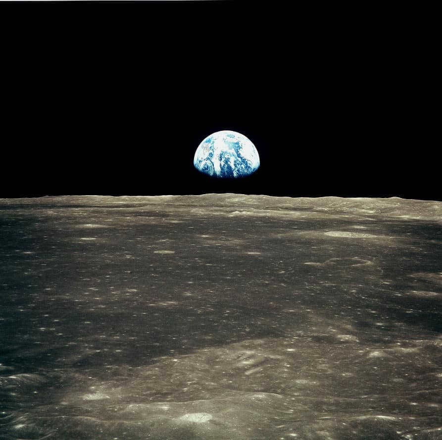 Earth as imaged from the lunar position by the Apollo 11 spacecraft