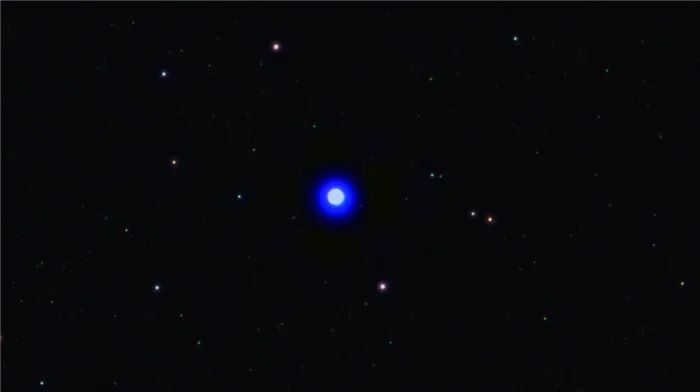 A star in a refractor telescope.