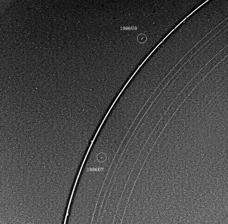 Satellites of Uranus associated with the ring.