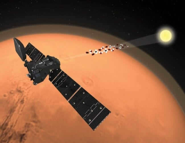 The Martian orbiter ExoMars-TGO did not find methane in the Red Planet's atmosphere. Photo.