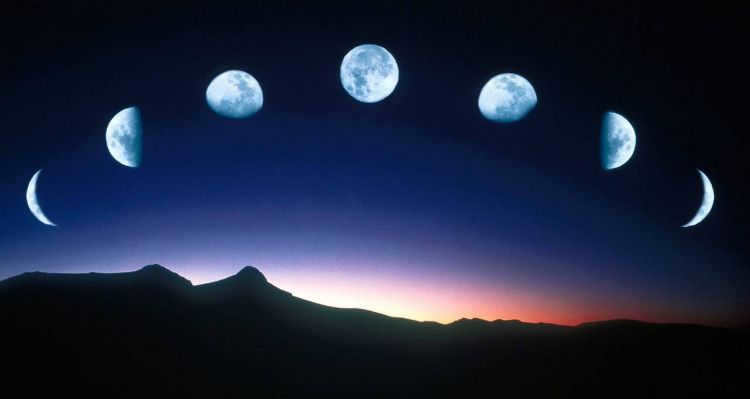 Illuminated sides of the Moon