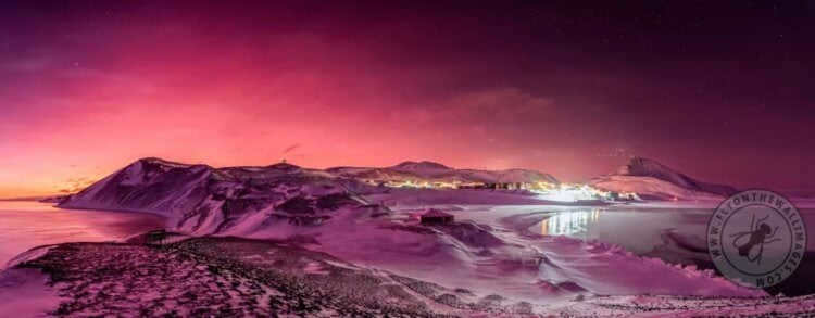 An underwater volcano erupting. The color of the sky changed due to aerosols and water particles. Photo.