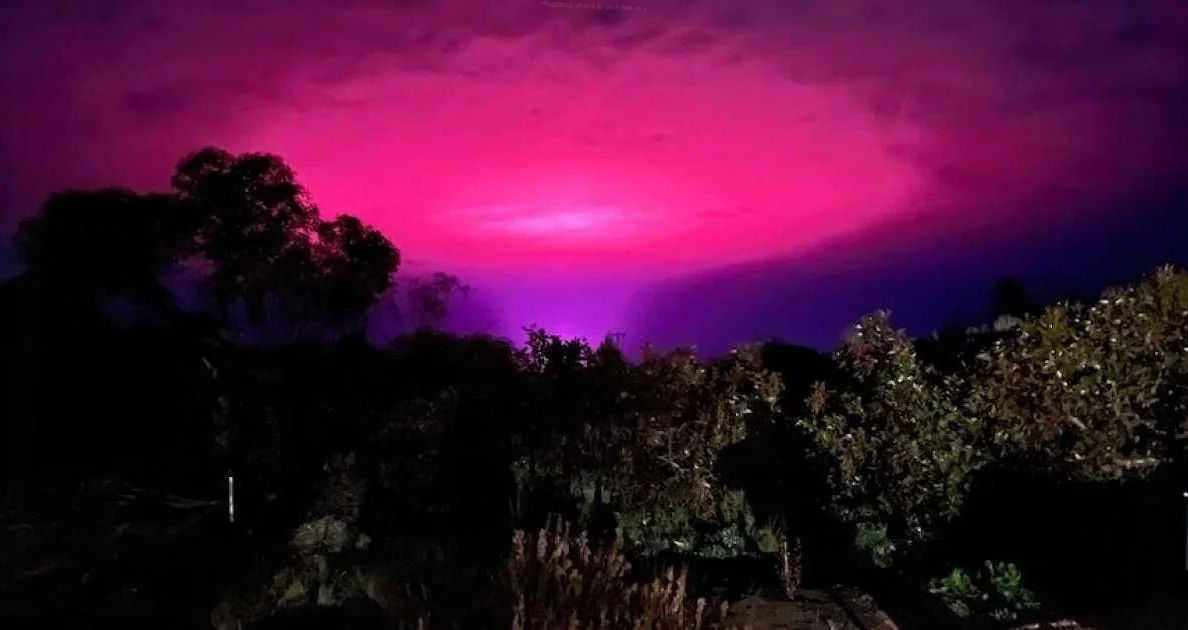 Romantic perception of the pink sky