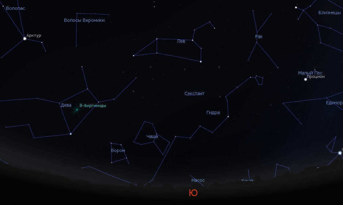 The constellation of Leo in the sky
