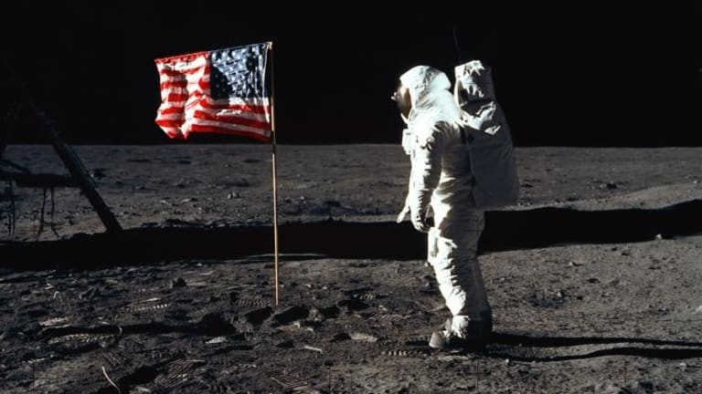 Apollo 11 astronaut on the Moon