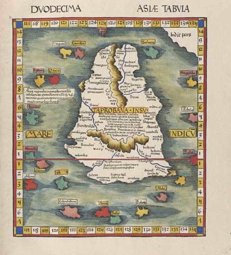 Sri Lanka Taprobana on Ptolemy's map