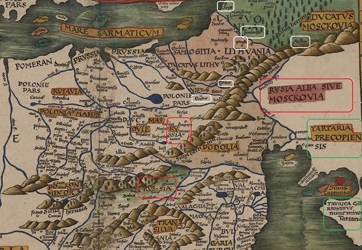 Map of Eastern Europe XIV century