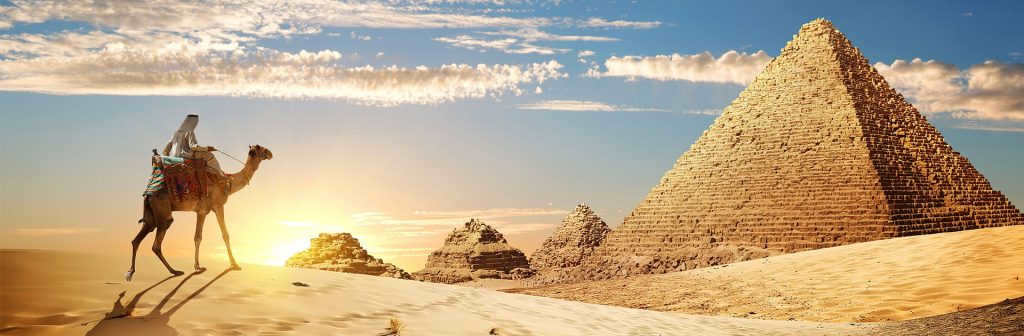 Egypt, pyramids and camel