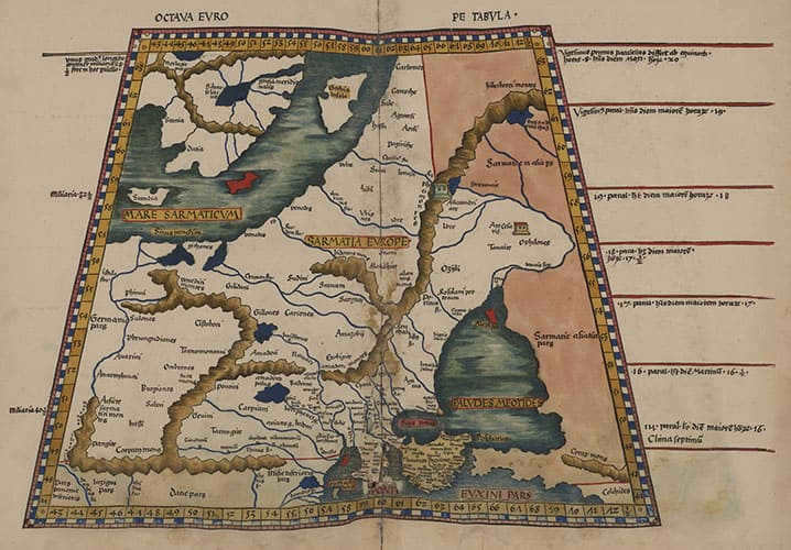 European Sarmatia on Ptolemy's maps