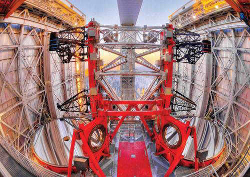 Telescopes occupy a special place among scientific instruments. Until the early 20th century, science was a chamber enterprise, the instruments for any experiment fit on one or two laboratory tables, but telescopes grew to tens of meters in their distant youth. Image: Popular Mechanics