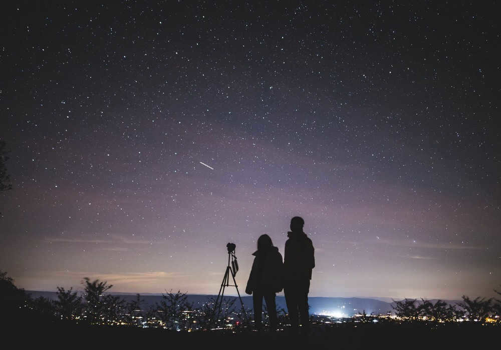 Using a telescope in nature