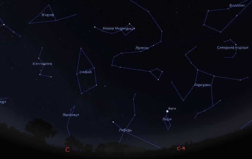 starry sky in april 2020