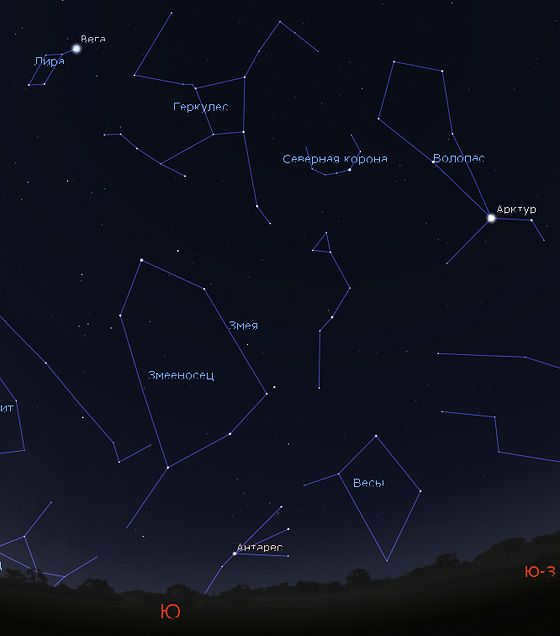 summer constellations in the sky