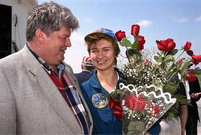 Valery Ryumin with his wife