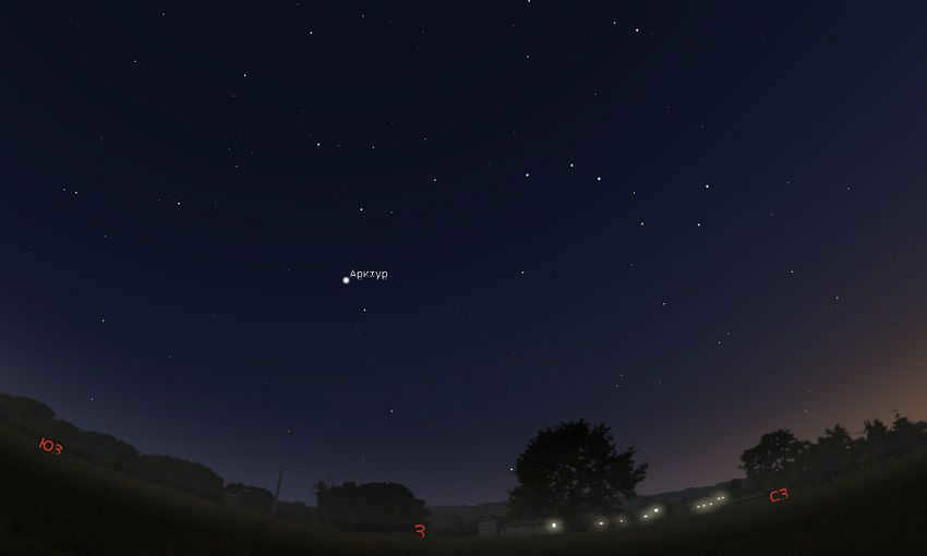 The star Arcturus in July