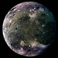 This image of Ganymede in conventional colors illustrates the surface of the satellite in more detail.