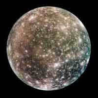 Callisto. The only complete color photo of the satellite that the Galileo mission was able to compile.