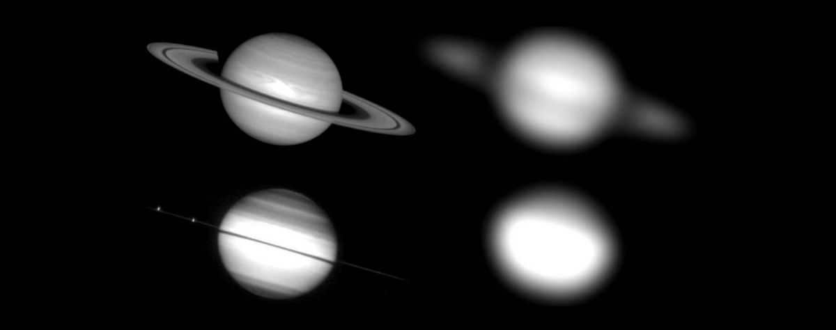 Saturn is a gas giant surrounded by many rings