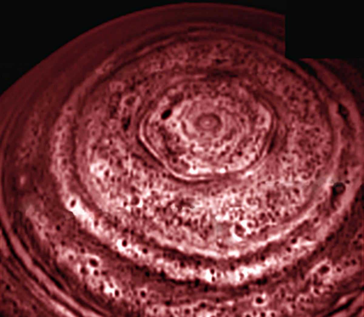 Saturn is a gas giant surrounded by many rings.