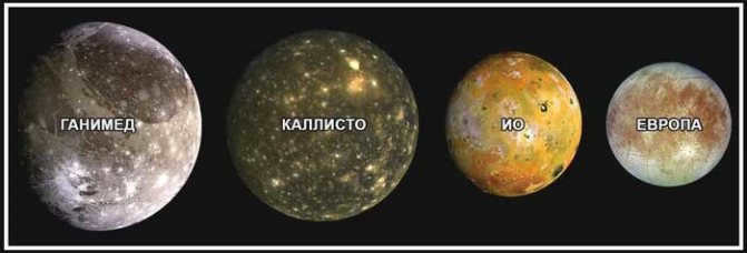 Io, Ganymede, Europa and Callisto