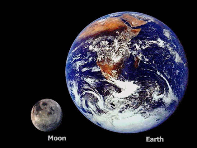 Moon and Earth