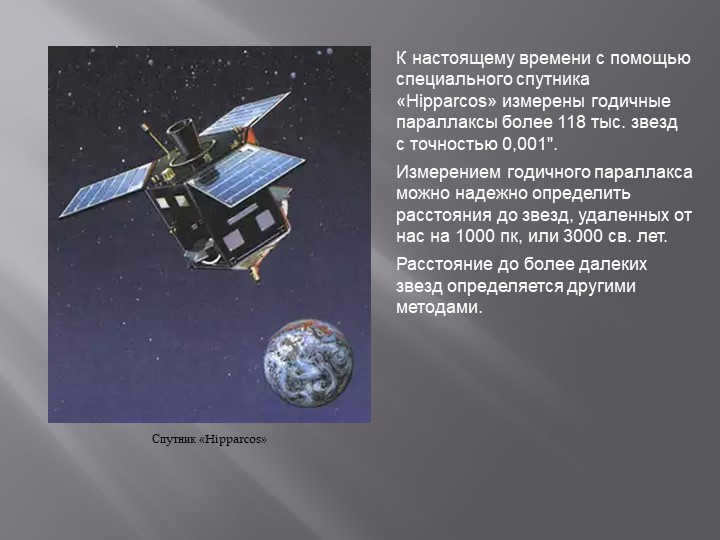 To date, the special Hipparcos satellite has measured a year. 