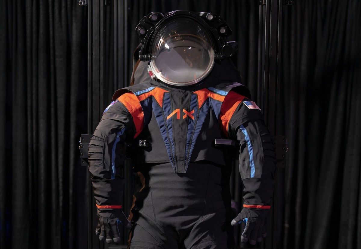 A spacesuit designed for missions to the Moon.