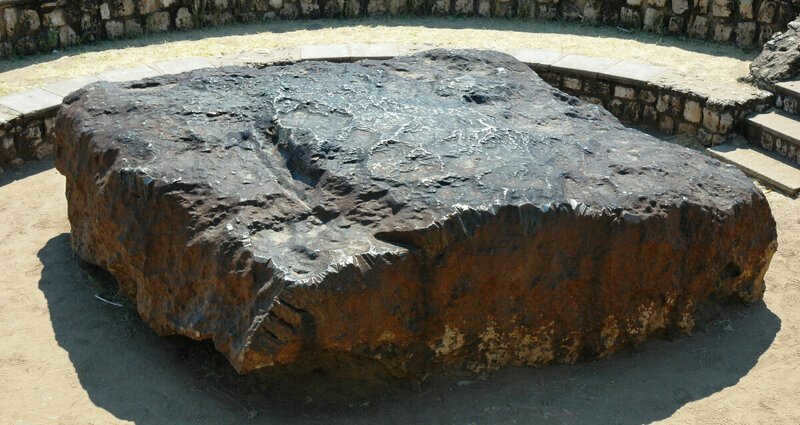 Goba meteorite. It is the largest piece of naturally occurring iron on Earth. The meteorite has a mass of over 60 tons