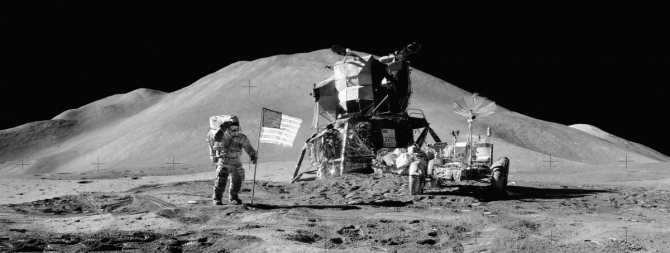 Apollo 11, the first human landing on the moon.