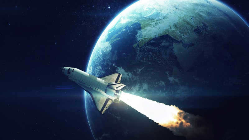 A spacecraft in space