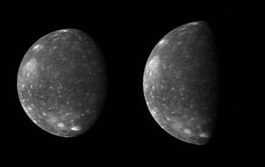 LORRI captured two images of Jupiter's largest moon Callisto in 2007