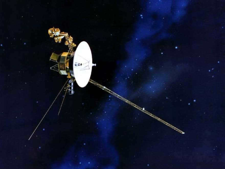Voyager spacecraft in flight