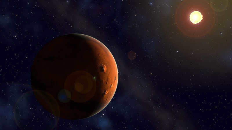 Mars and the Sun