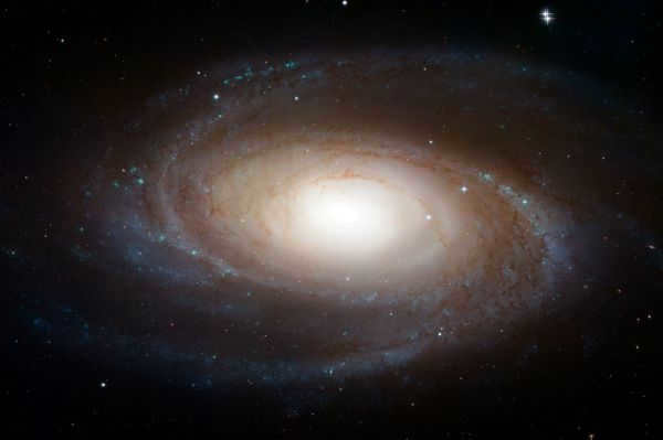 The Bode Galaxy (Messier 81) is a spiral galaxy in the constellation Big Dipper. Due to its proximity to Earth, its large size, and its active galactic nucleus (which may be a supermassive black hole), Messier 81 appears quite often in professional astronomical studies. Its large absolute and apparent sizes make it popular for amateur astronomers. Messier 81 was first discovered by Johann Bode in 1774, and was rediscovered by Pierre Meschen and Charles Messier in 1779.