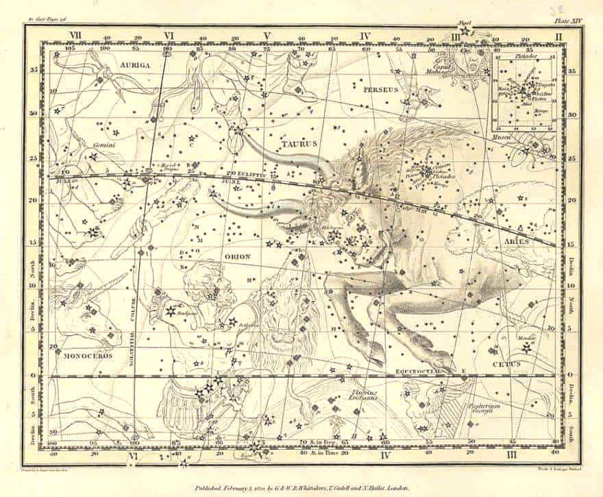 Orion and Taurus. This plate contains 13 maps. 