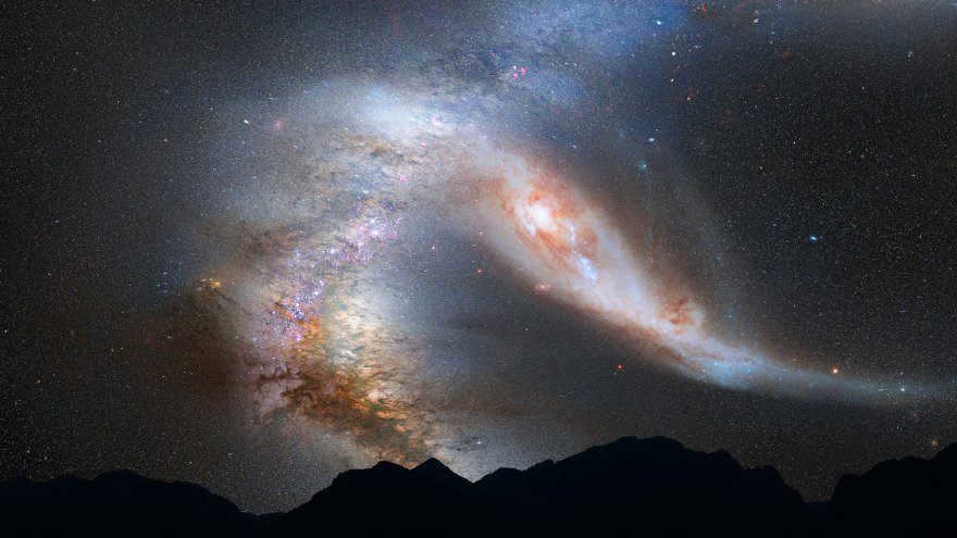 View of the future merger of the Milky Way and Andromeda