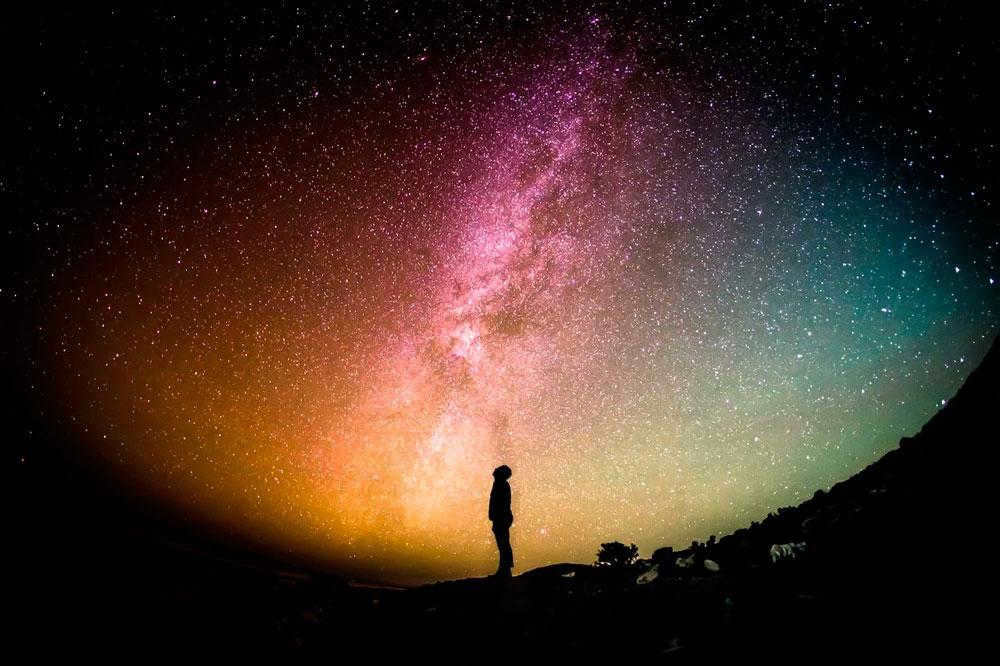 Milky Way, galaxy, galaxy, night sky, stars, space, man, astrophoto