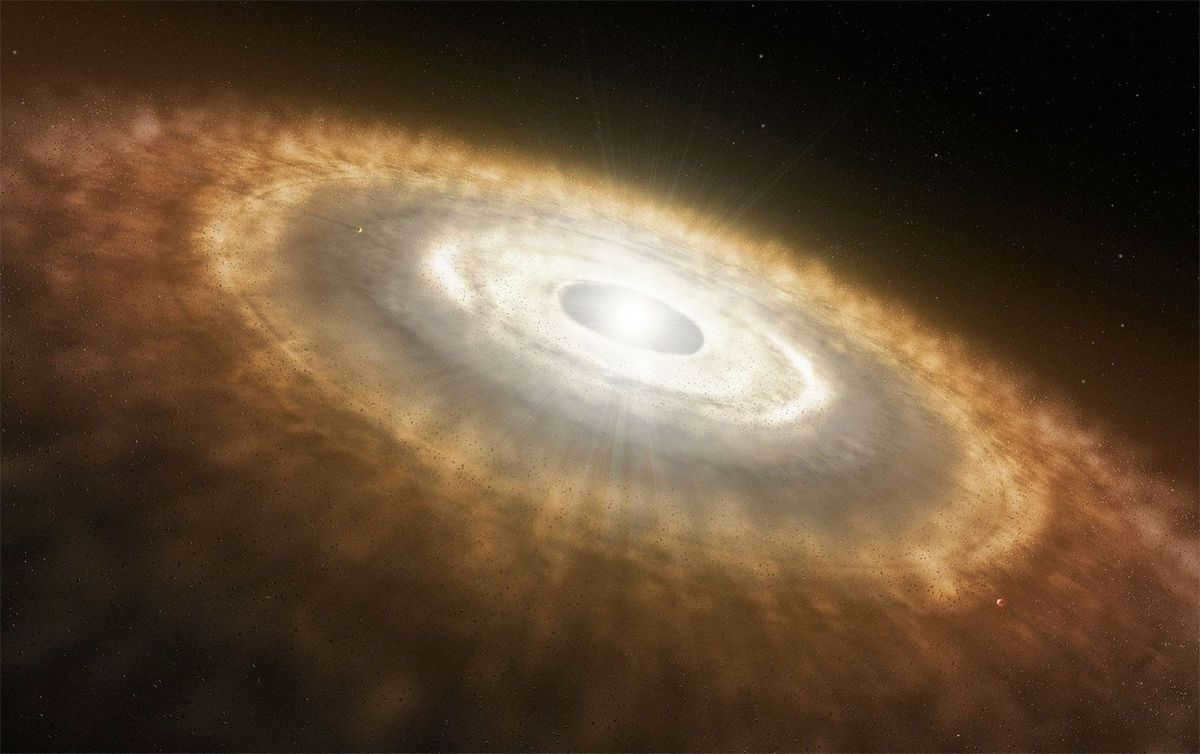 Protostar with disk-type accretion
