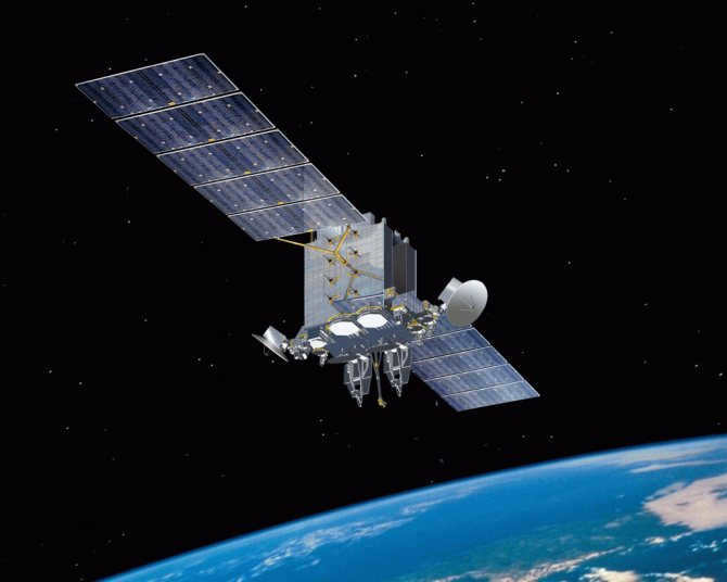 A communications satellite