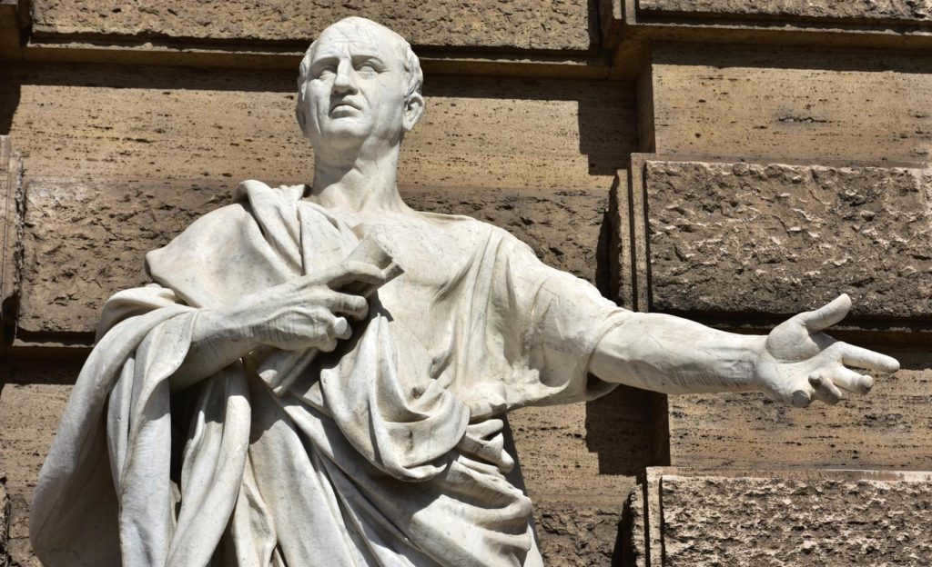 Cicero, the orator who popularized the word. 