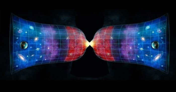 An example of the great contraction and the birth of a new Universe