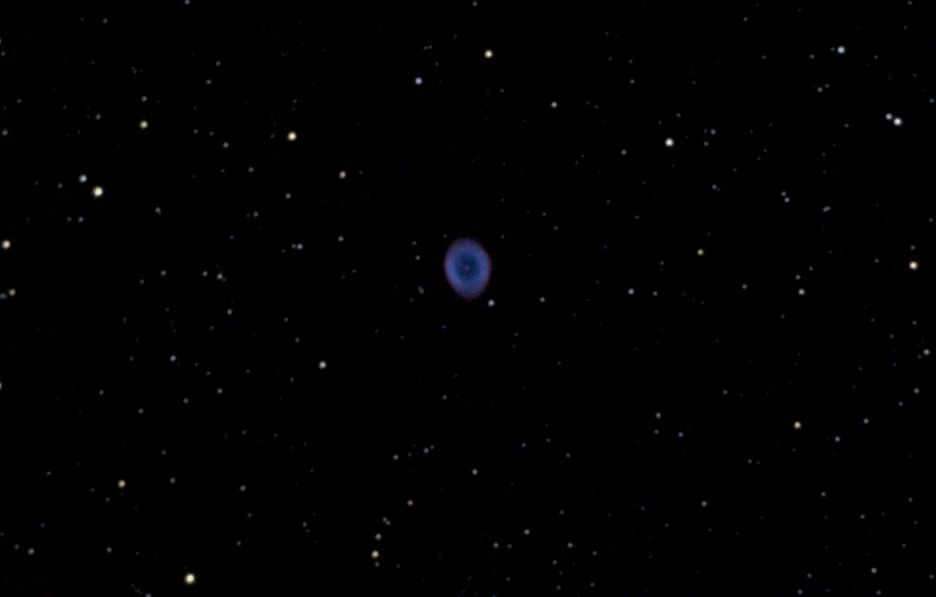 Example of observing space objects through a telescope