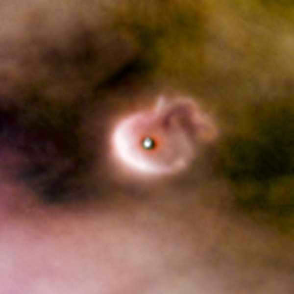 Protoplanetary disk surrounding a young solar system in the Orion Nebula