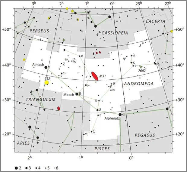 Andromeda constellation diagram