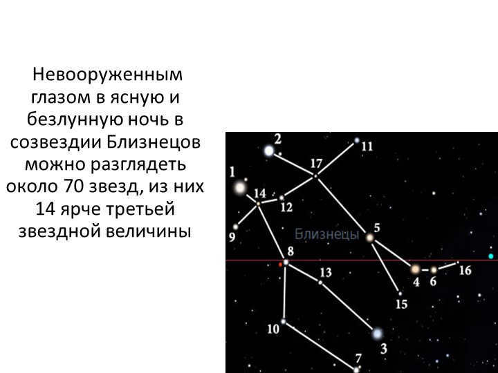  The naked eye on a clear and moonless night in the constellation of Gemini can ra. 