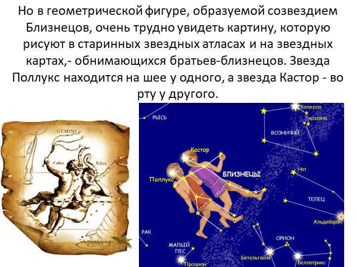 But in the geometric figure formed by the constellation Gemini, it is very difficult to see. 