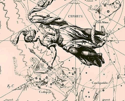 The constellation Cepheus from Jan Hevelius's Atlas Uranographia (1690).